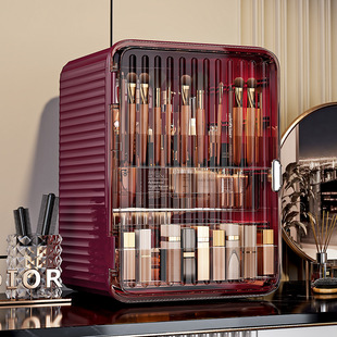 轻奢化妆品收纳盒高级感梳妆台护肤品收纳架口红整理架防尘化妆盒