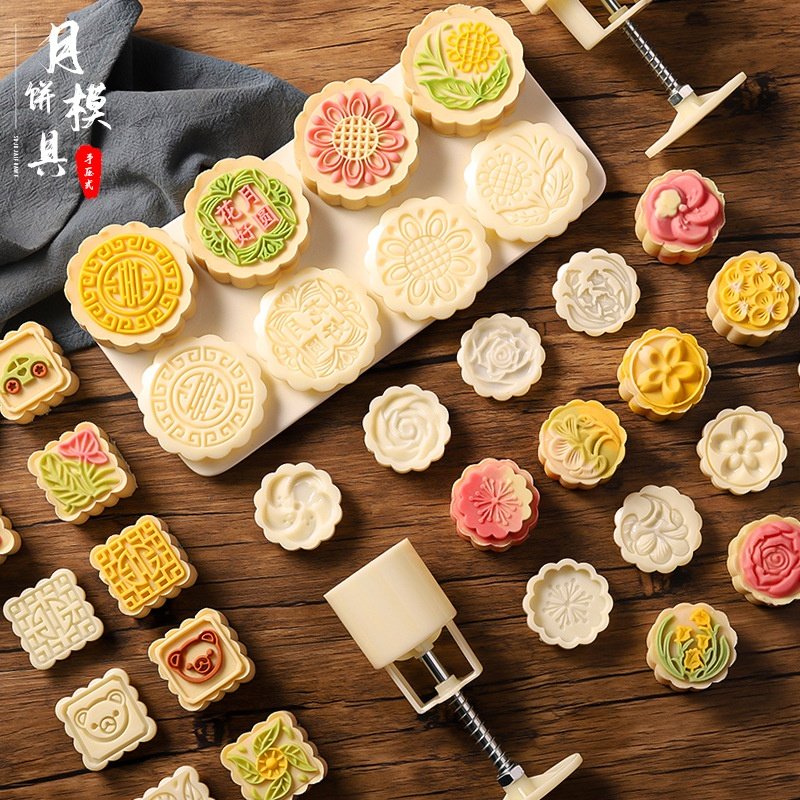 新款50g75g100g传统花纹卡通月饼模具家用手压式磨具烘焙按压冰皮,厨房/烹饪用具,烘焙模具,淘宝优惠券,粉丝福利购,淘宝优惠卷
