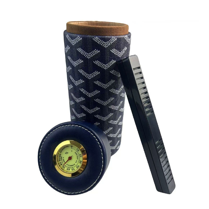 跨境现货雪茄套雪茄桶配湿度表加湿条吸水壶透明包装盒配彩卡