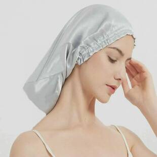 真丝发帽长款睡干100桑蚕孕产妇月子家居包头睡眠头巾38cm
