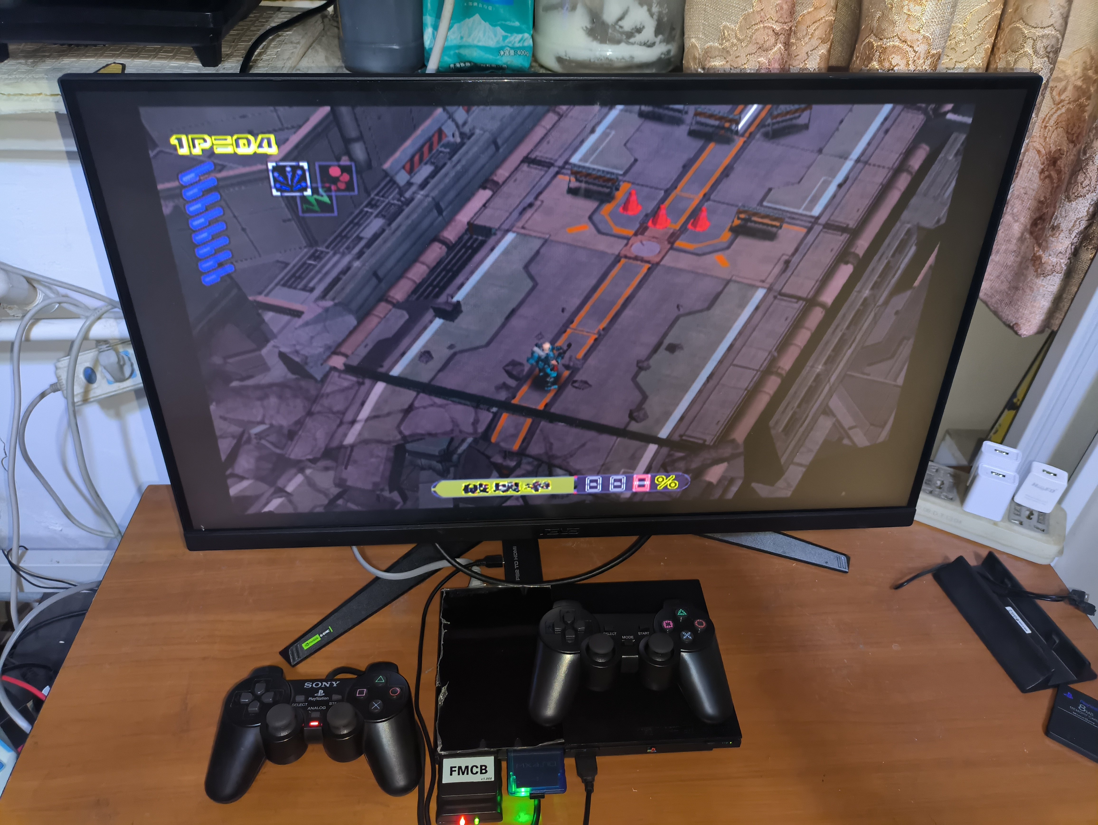 ps2游戏机9万型号双手柄怀旧童年