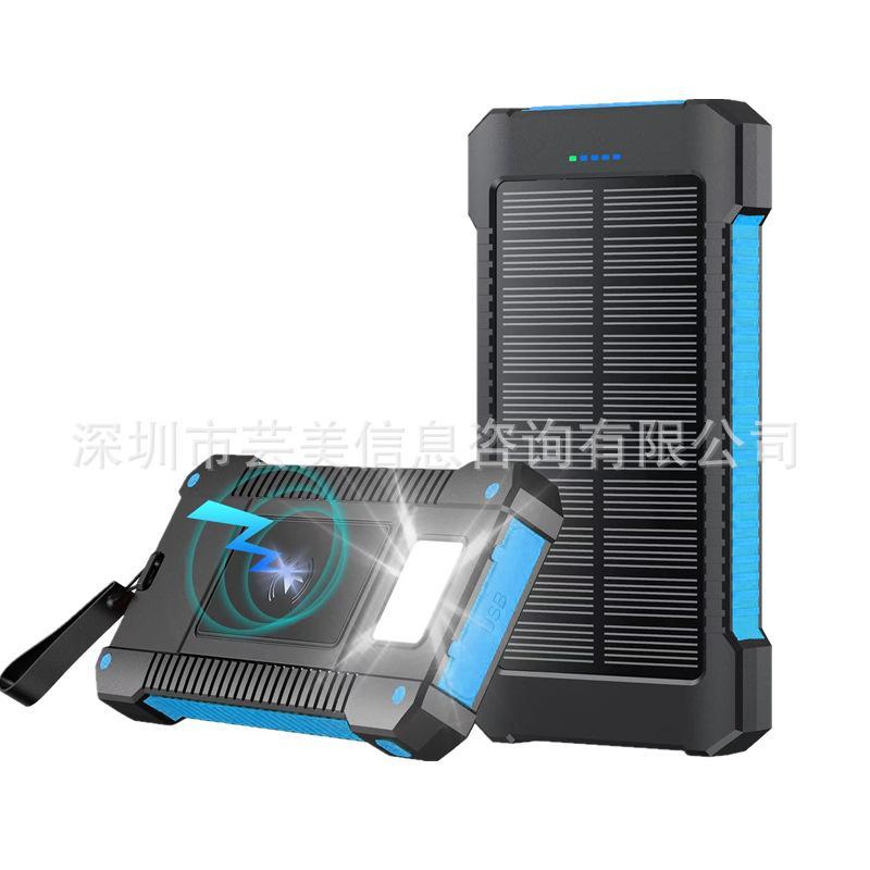 국경을 넘는 새로운 무선 충전 태양광 보조베터리 20000MAH 실외 방수 양방향 충전 모바일에 적합