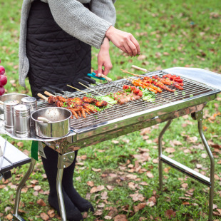 烧烤架 大号烧烤炉户外不锈钢烧烤架bbq折叠烧烤架家用碳烤炉