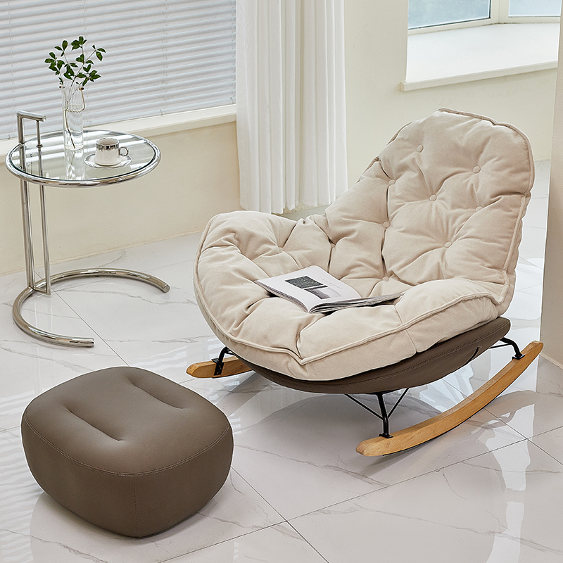 NORCHAIR北欧轻奢摇椅家用懒人沙发椅客厅设计师舒适休闲单人椅子