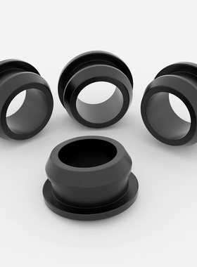 硅胶倒扣护线套黑色过线圈弹性卡扣式工字型软件护套橡胶通孔皮套