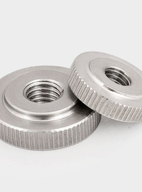 304不锈钢镀锌镀镍平头单层滚花手拧螺母GB807薄头M3M4M5M6M8GG
