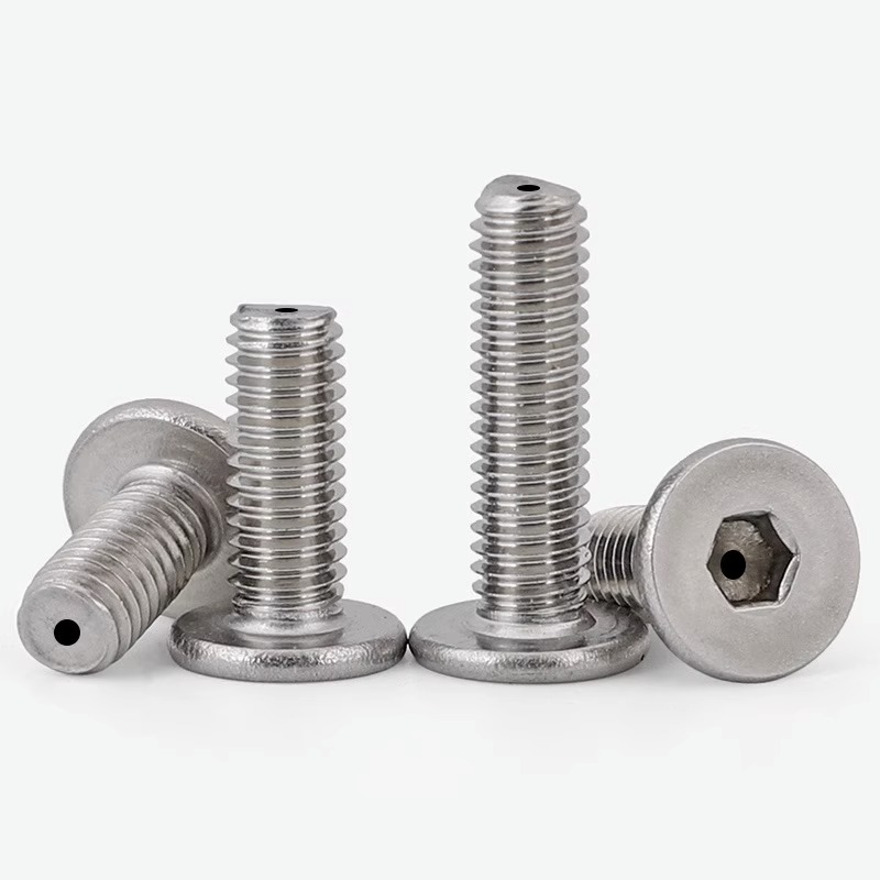 304不锈钢扁平头内六角中空带孔