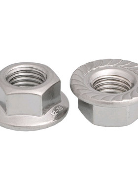 304/201/316不锈钢法兰螺母六角防松锁紧带垫防滑螺帽M3M4-M20