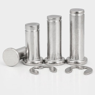 304不锈钢槽销平头带槽销双头卡簧销定位圆柱销M3M4M5M6M8M10GG