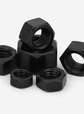 8.8级黑色细牙六角螺母M8M10M12M39M42M45M80*1/1.25/1.5/2/3/4mm