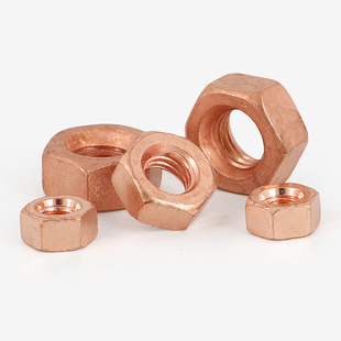 T2紫铜螺母 红铜六角螺帽导电传电螺丝母M3M4M5M6M8M10M12M14GH