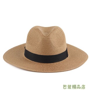 男士大头围帽子编织遮阳太阳帽巴拿马草帽男款防晒礼帽凉帽夏季天