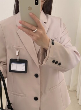 荷宝娜复古黑色小西装外套女2025春季新款设计感休闲气质西服外套