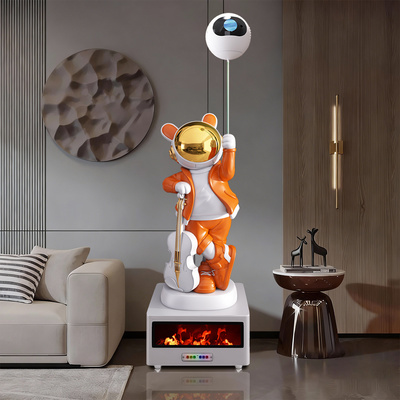 玄关创意现代轻奢音乐太空人落地摆件客厅装饰品火焰版艺术摆设