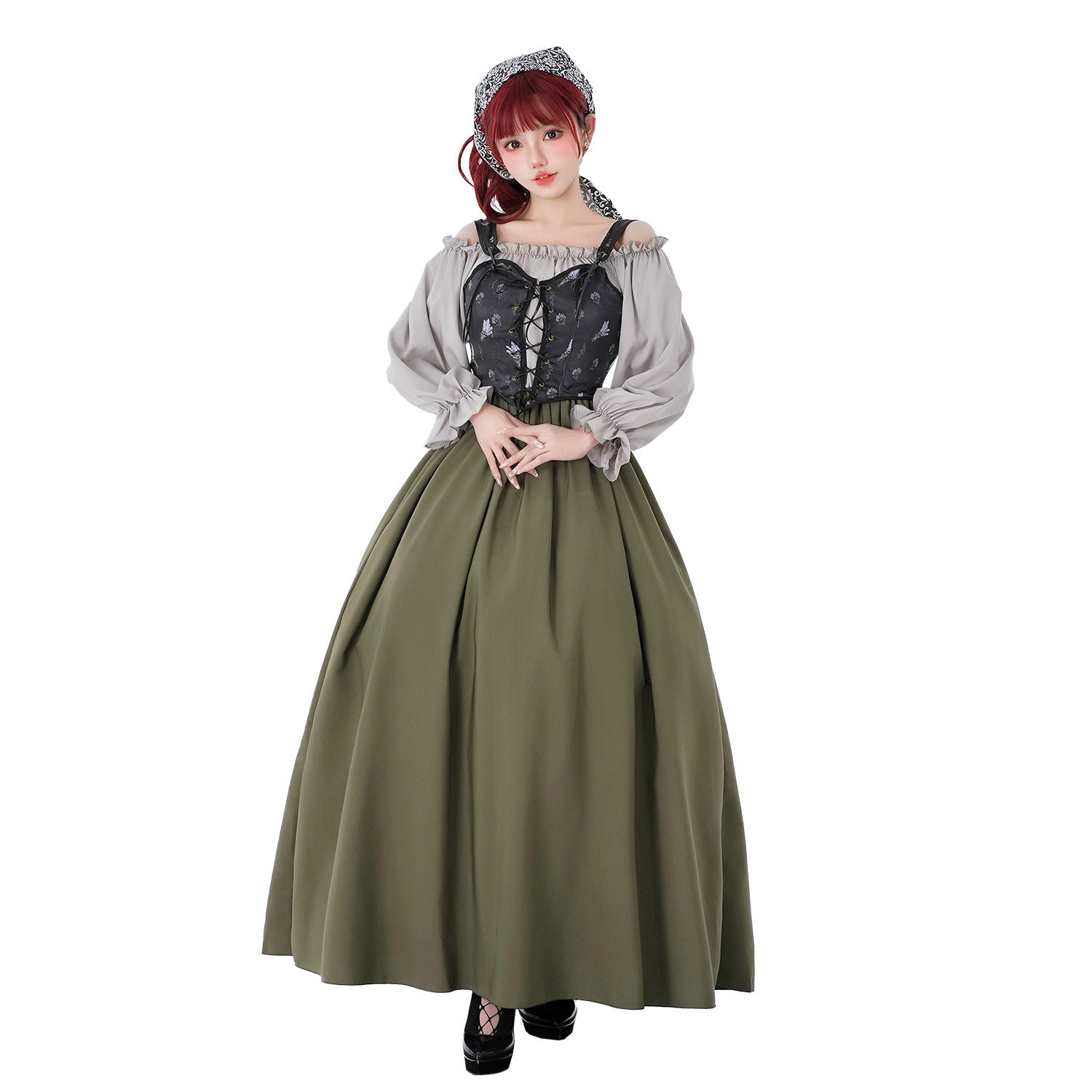 中世纪文艺复兴时期连衣裙啤酒节巴伐利亚Dirndl裙表演服欧美宫廷