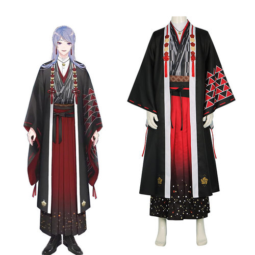 虚拟vtubercos服动漫游戏男装弦月藤士郎和服浴衣cosplay扮演服