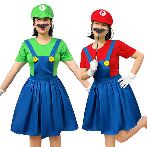 马里奥mario动漫游戏制服角色扮演玛丽万圣节服装玛丽奥服装女装