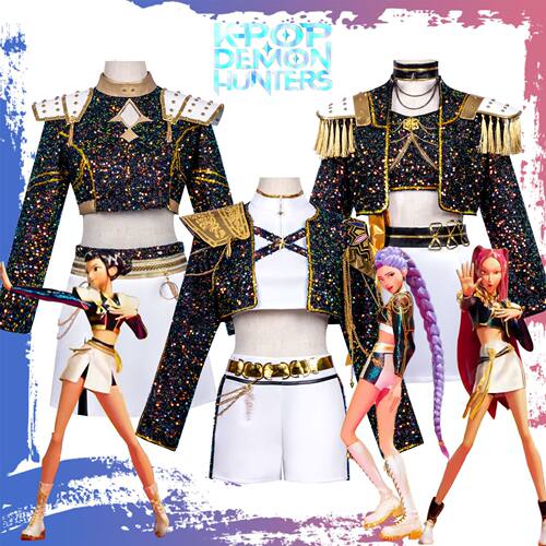 KPOP韩流猎魔女团cos服鲁米佐依米拉黑金打歌服二次元cosplay服装