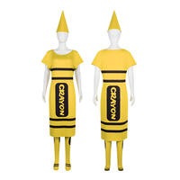 Halloween cosplay costume, adult funny role-playing stage costume, couple style crayon Cosplay 2D costume thumbnail 6