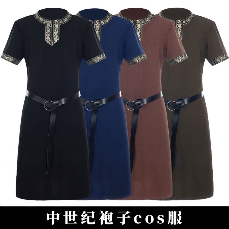 跨境亚马逊中世纪袍子文艺复古海盗服装cosplay漫展舞台表演服