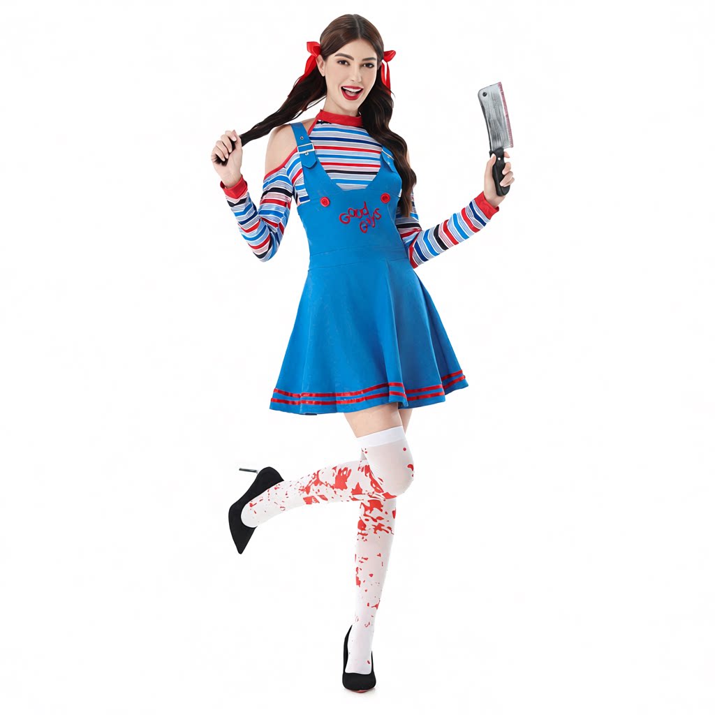 马戏团小丑女服装万圣节成人服装cos恐怖血腥鬼娃狂欢节cos连衣裙