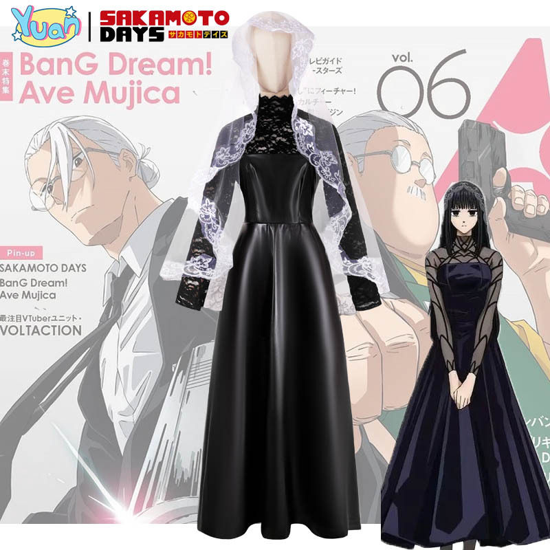 坂本日常cos服二次元动漫衣服女黑色连衣裙大佛cosplay服装全套