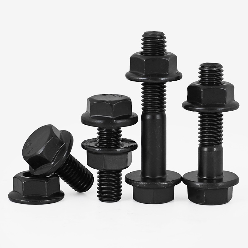 10.9级法兰h面外六角螺栓加大带垫防滑螺丝螺母组合套装M6M8M10M1