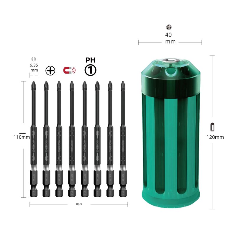 110十字电动单头批头气动风批咀防滑合金钢S2强磁PH1/2/3同博工具