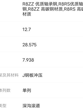 高速运转微型轴承 R2 R3 R4 R6 R8 R10 R12 胶盖 铁盖 ZZ RS