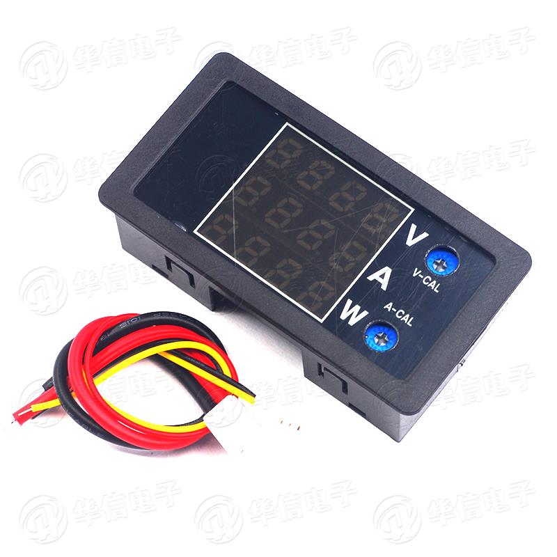 DC0-100V 10A直流电压电流表数显双显4位高精度功率电表数字表头