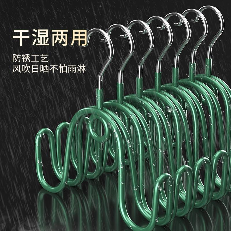 晒鞋架家用封闭阳台窗外不锈钢防风晾鞋架室内外收纳衣架挂鞋钩子