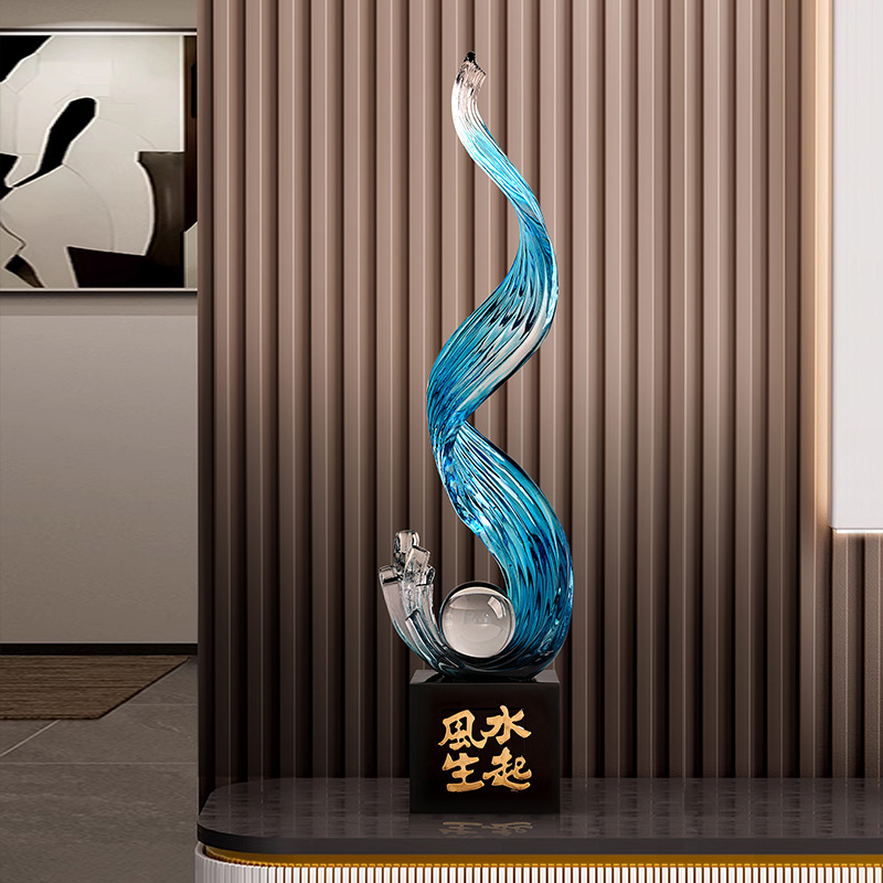 风生水起落地摆件轻奢高级感入户玄关客厅电视柜装饰乔迁新居礼物