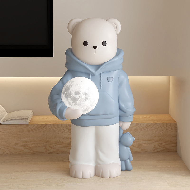 贝汉美创意轻奢暴力熊落地灯摆件大型家居客厅装饰品网红乔迁礼物