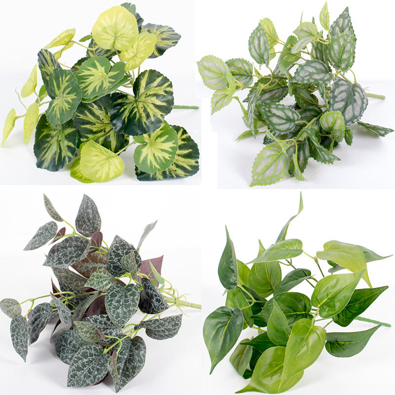 单支绿萝 7头紫韵 海棠把束 7头冷水花 7头水蕨草 仿真植物墙配材