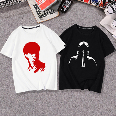 崔健老崔摇滚五角星短袖T恤衣服