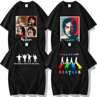 T恤衫 The be顺其自然专辑短袖 Beatles披头士乐队艾比大街let