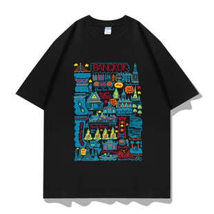 泰国thailand曼谷旅游旅行景点标志性建筑地标短袖T恤衣服文化衫