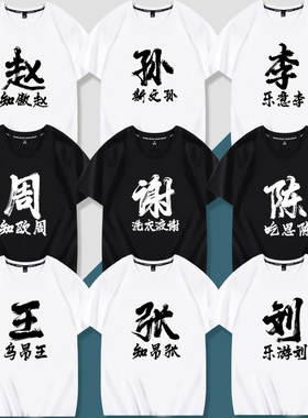 搞笑姓氏谐音梗带百家姓名字diy定制兄弟装短袖T恤衣服体恤文化衫