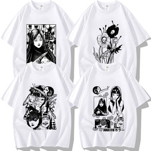 卡通动漫伊藤润二川上富江漫画周边短袖T恤衣服体恤半袖文化衫潮