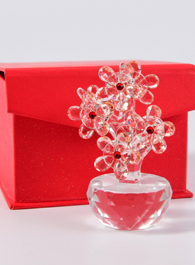 快速发货特价新品水晶梅花u摆件 办公室家居客厅玄关橱窗装饰花花