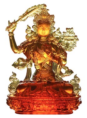 快速发货藏传家用用品琉璃t文殊菩萨密宗佛像文殊师利礼佛桌面摆