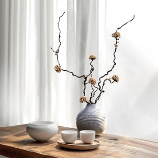 长枝干花真花束干插花干枝树枝装饰客厅落地摆设禅意中式花艺