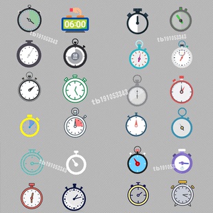 卡通秒表计时器闹钟时针走动动画视频素材带通道