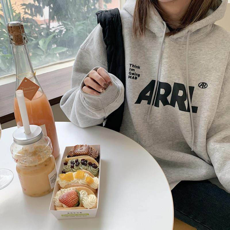 灰色连帽卫衣女秋冬季情侣宽松bf慵懒风外套2025新款加绒上衣服潮,女装/女士精品,卫衣/绒衫,淘宝优惠券,粉丝福利购,淘宝优惠卷