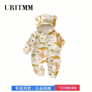 【撤柜专区】品牌专柜  婴儿纯棉a类连体衣外套春秋季男女宝衣服