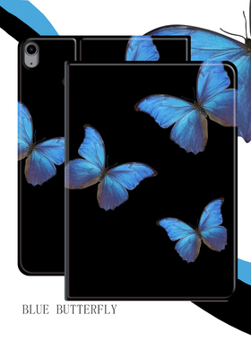 蓝色蝴蝶适用于iPad2021mini7iPad11寸PRO简约艺术复古书本保护套