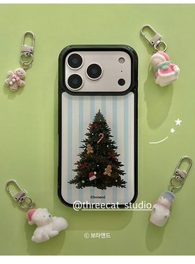 韩ins新年气氛快乐圣诞树欧尼博主同款手机壳适用于iphone17promax/16pro苹果15/14/13/12黑边11保护套Xsmax