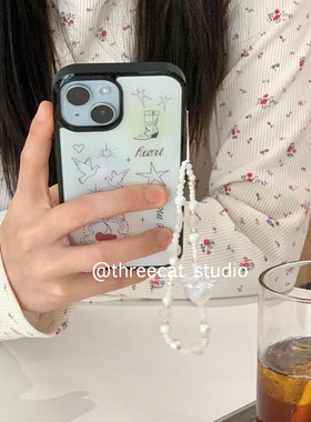 韩小众ins少女个性星星鸽子蝴蝶结靴子16e博主同款适用于iphone16pro/15promax苹果13/12/11手机壳14保护套