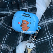 pro2保护套airpods 韩ins设计chic小狗雪糕掉了pro3进口4代菲林耳机壳适用于苹果1 4代airpods 4代硬亮