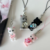 韩系ins少女可爱猫咪小鱼手机挂件Airpods挂饰吊坠ccd挂件饰物